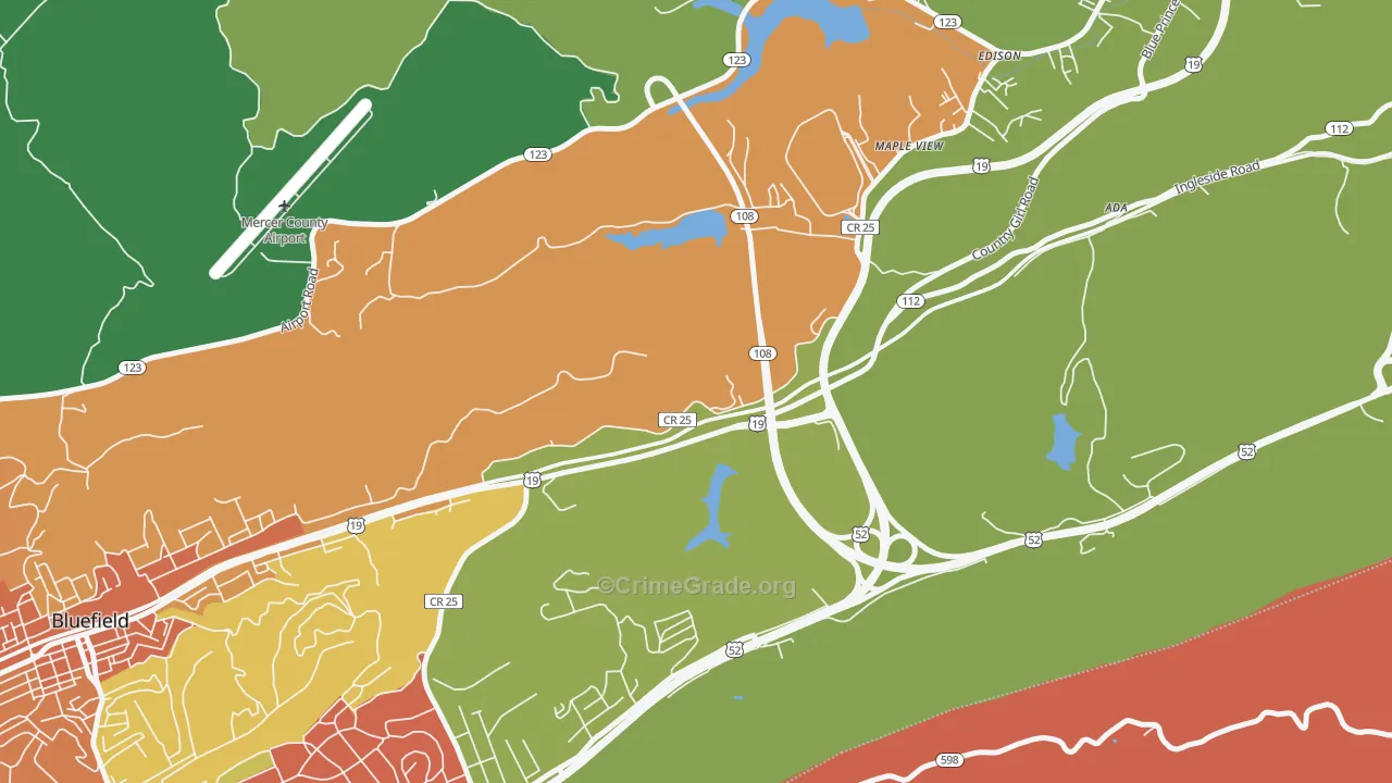 Maple View, WV Map of Assault Rates