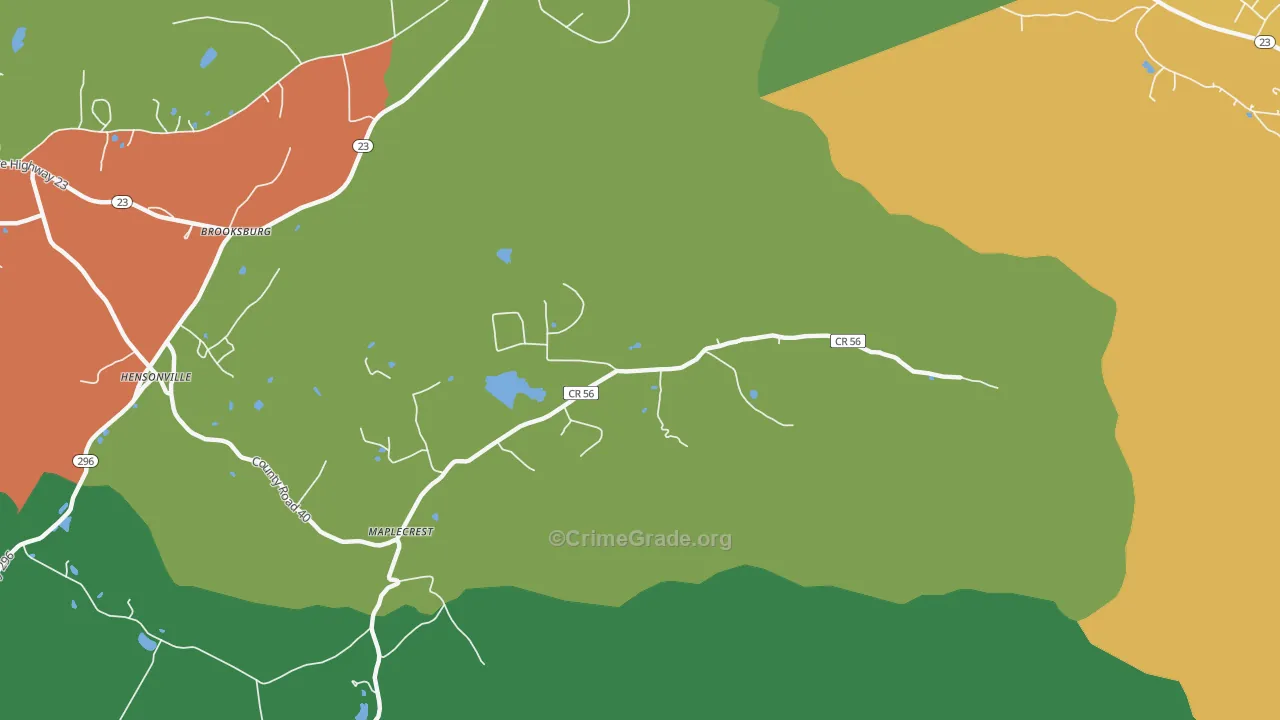 Maplecrest, NY Map of Assault Rates