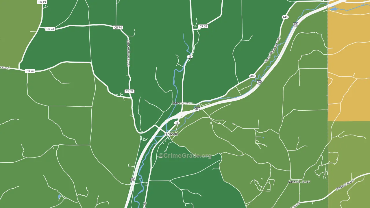 Maplehurst, NY Map of Assault Rates