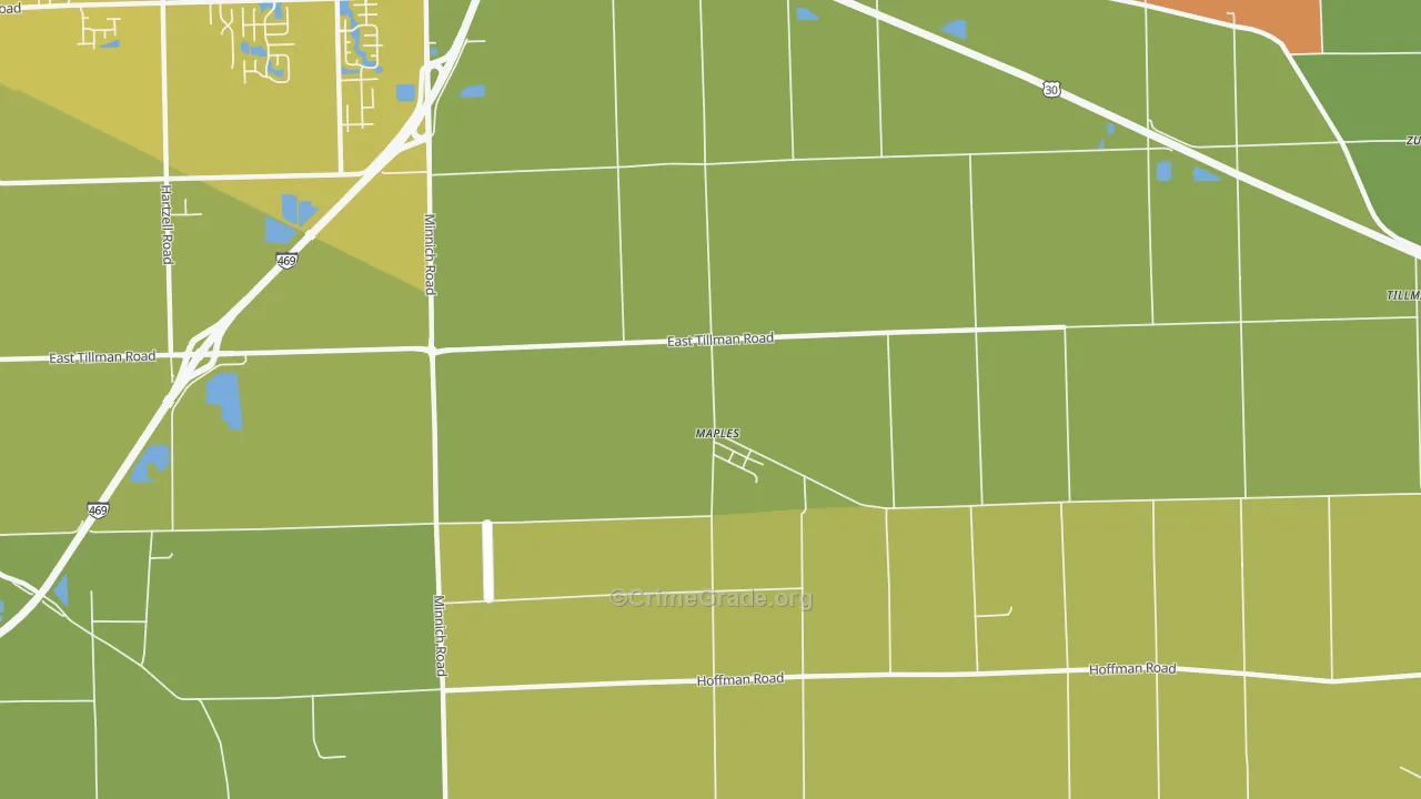 Maples, IN Map of Assault Rates