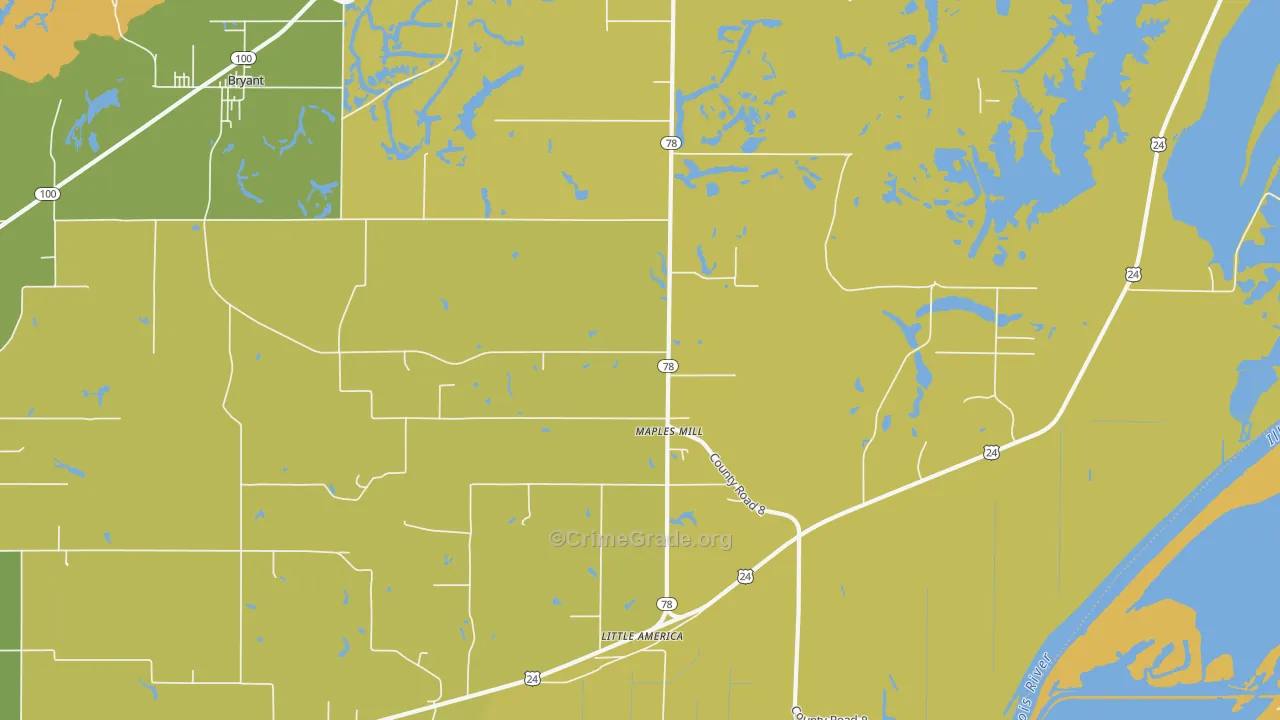 Maples Mill, IL Map of Assault Rates