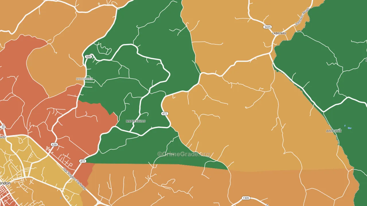 Maplesville, KY Map of Assault Rates