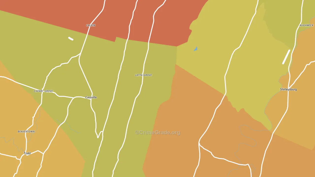 Mapleton Depot, PA Map of Assault Rates