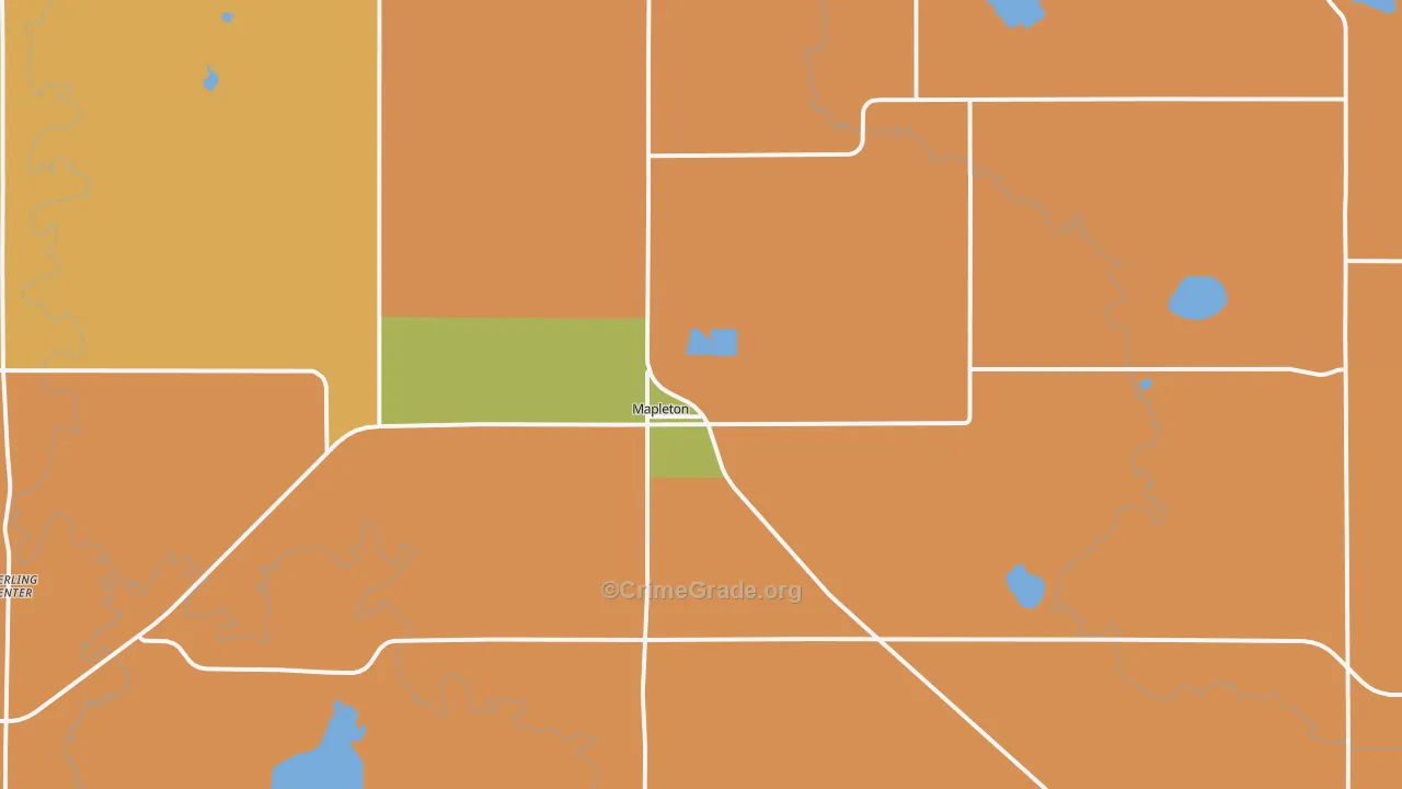 Mapleton, MN Map of Assault Rates