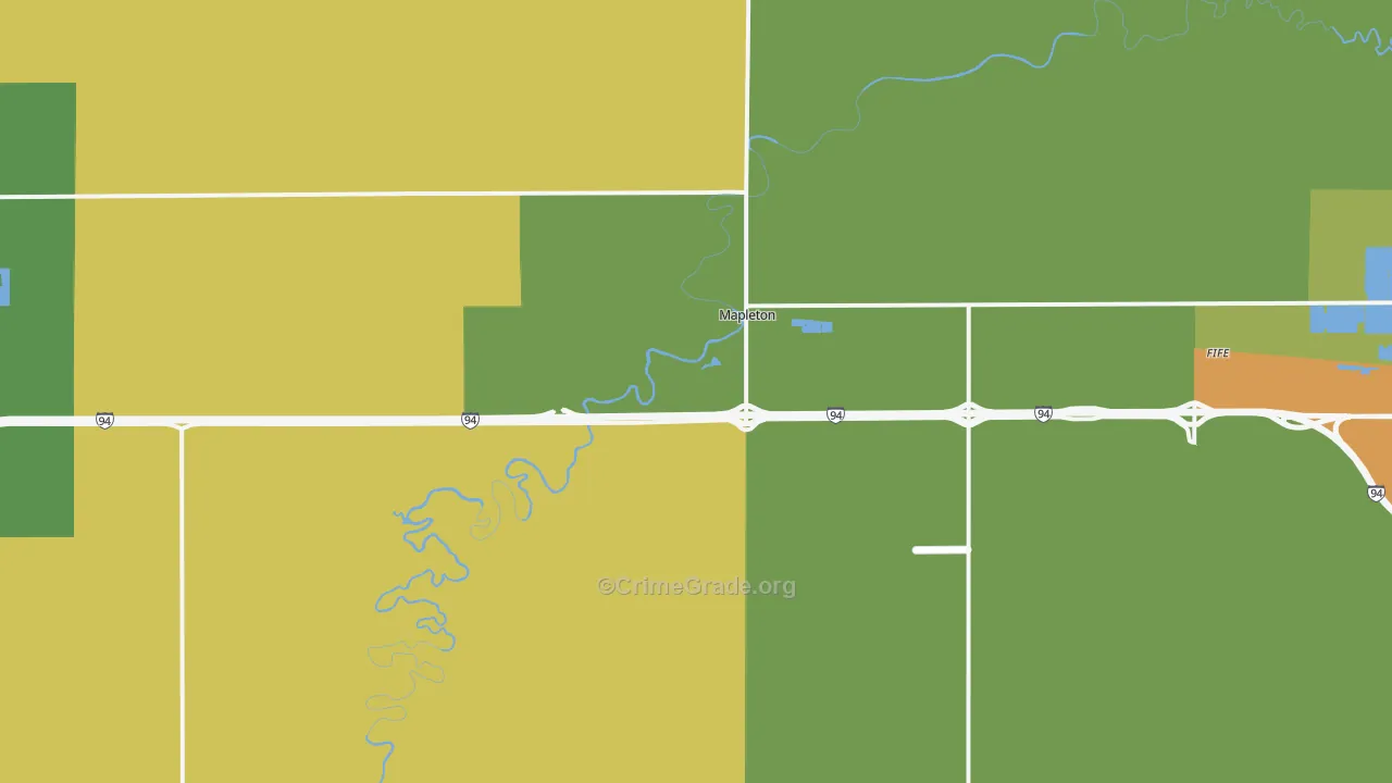 Mapleton, ND Map of Assault Rates