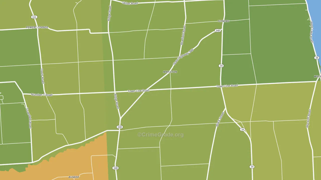 Mapleton, NY Map of Assault Rates