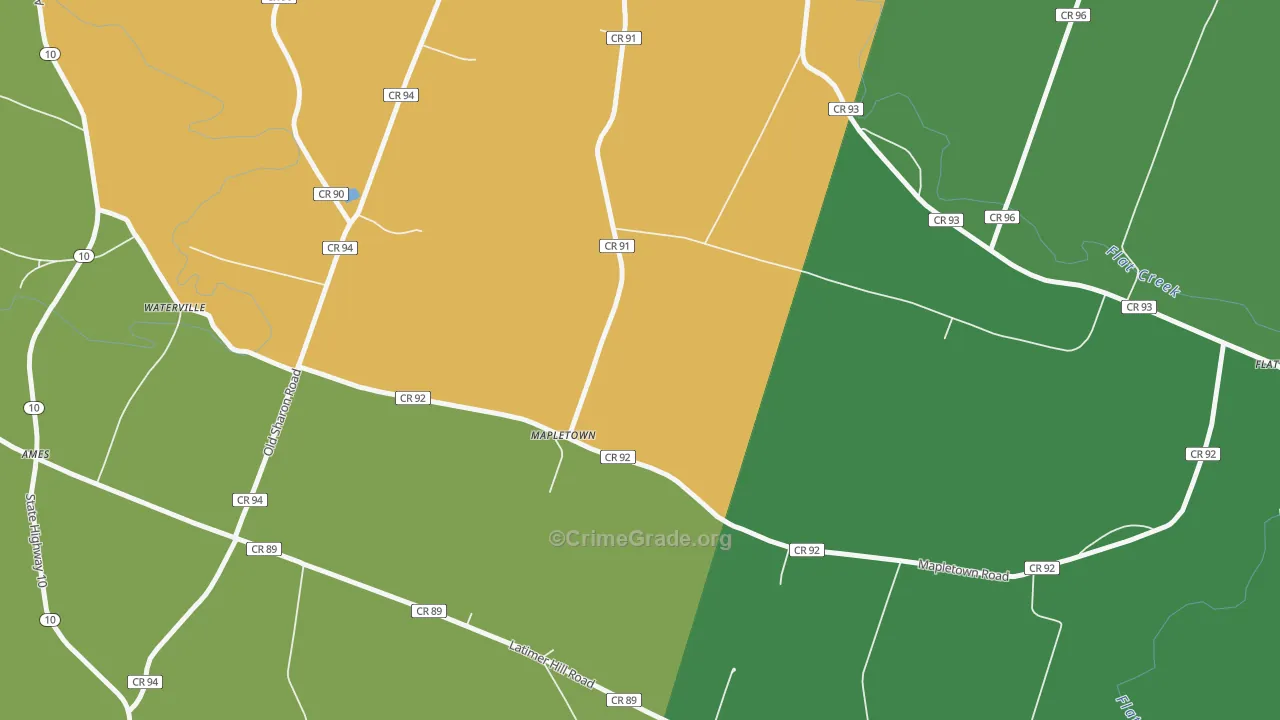 Mapletown, NY Map of Assault Rates