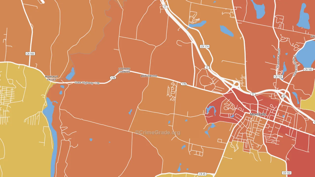 Maplewood, NY Map of Assault Rates