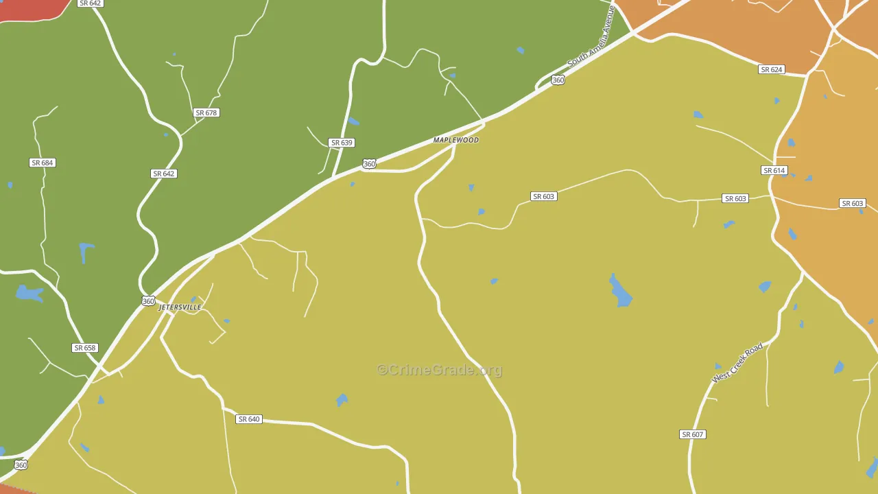 Maplewood, VA Map of Assault Rates
