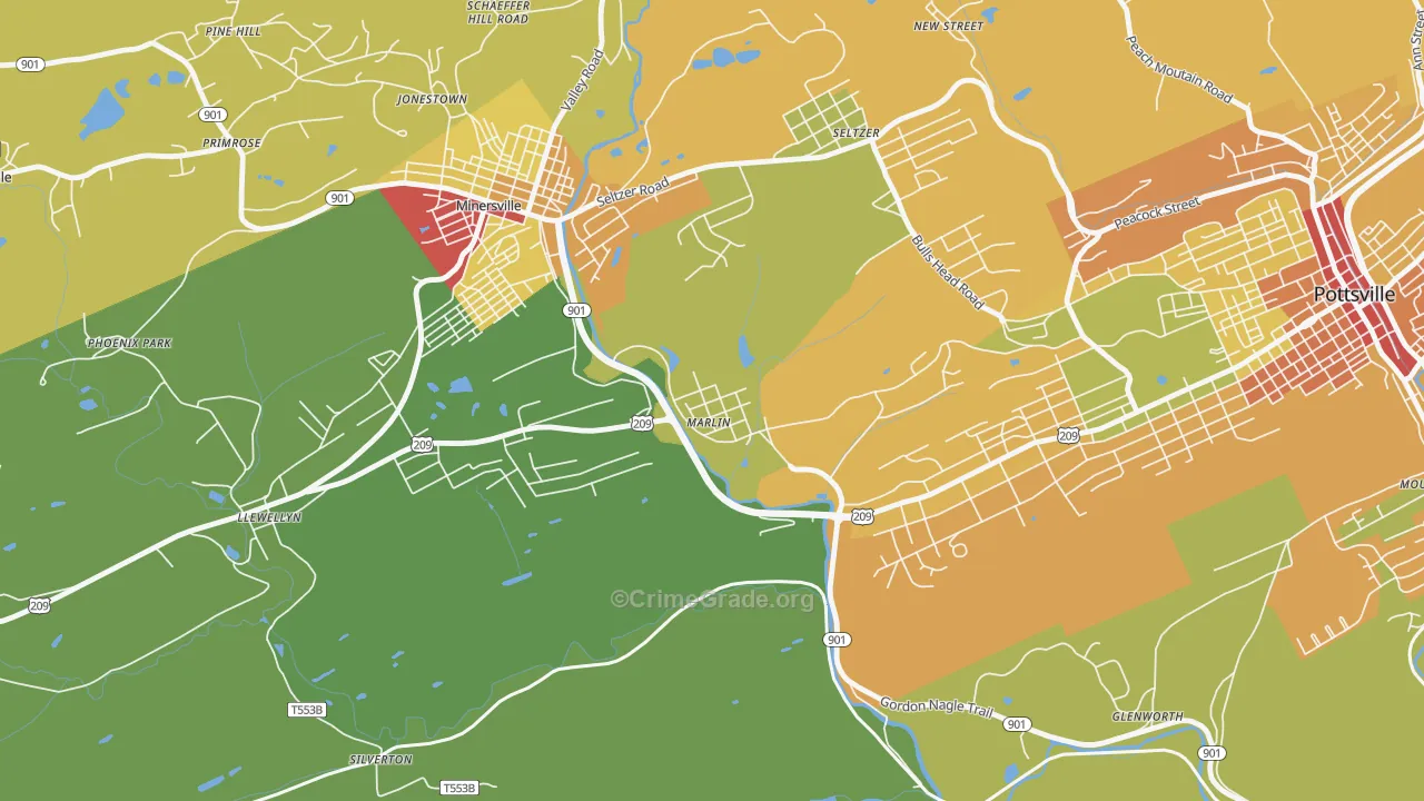 Mar Lin, PA Map of Assault Rates