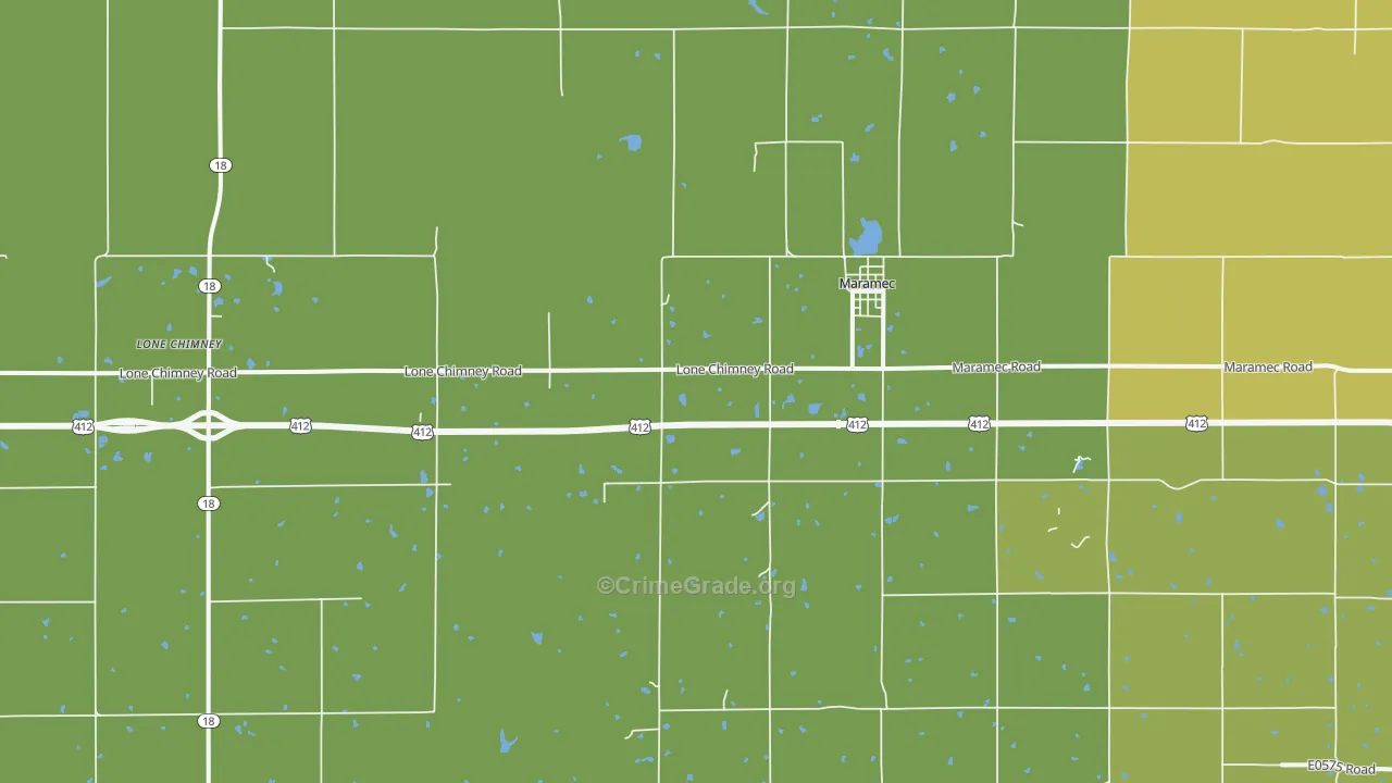 Maramec, OK Map of Assault Rates