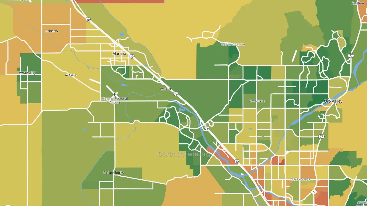 Marana, AZ Map of Assault Rates