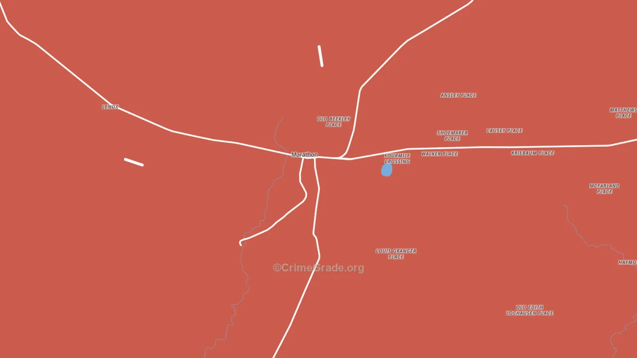 Marathon, TX Map of Assault Rates