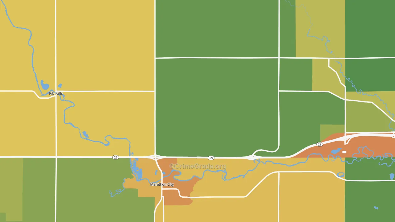 Marathon, WI Map of Assault Rates