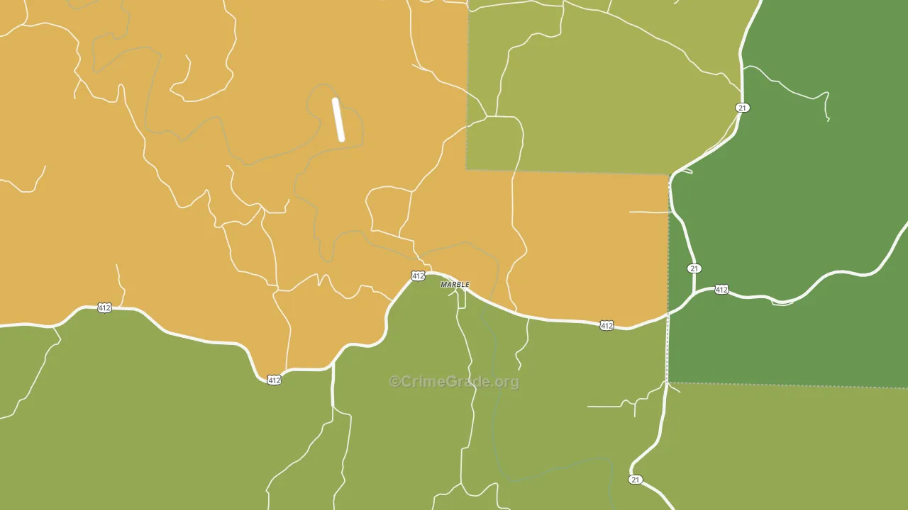 Marble, AR Map of Assault Rates