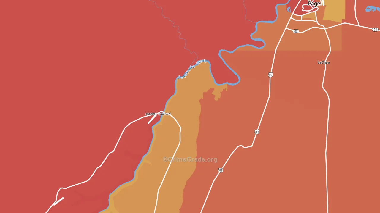 Marble Canyon, AZ Map of Assault Rates