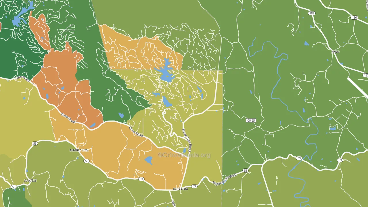 Marble Hill, GA Map of Assault Rates