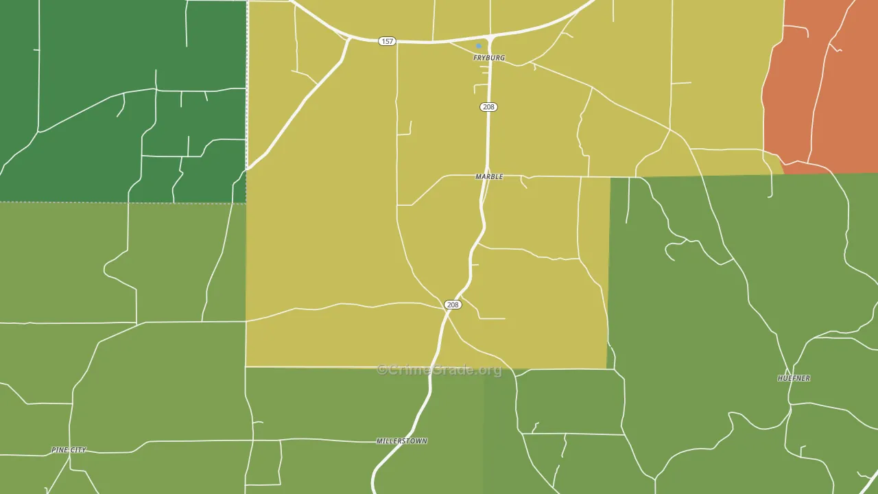Marble, PA Map of Assault Rates