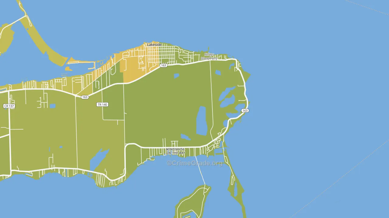 Marblehead, OH Map of Assault Rates