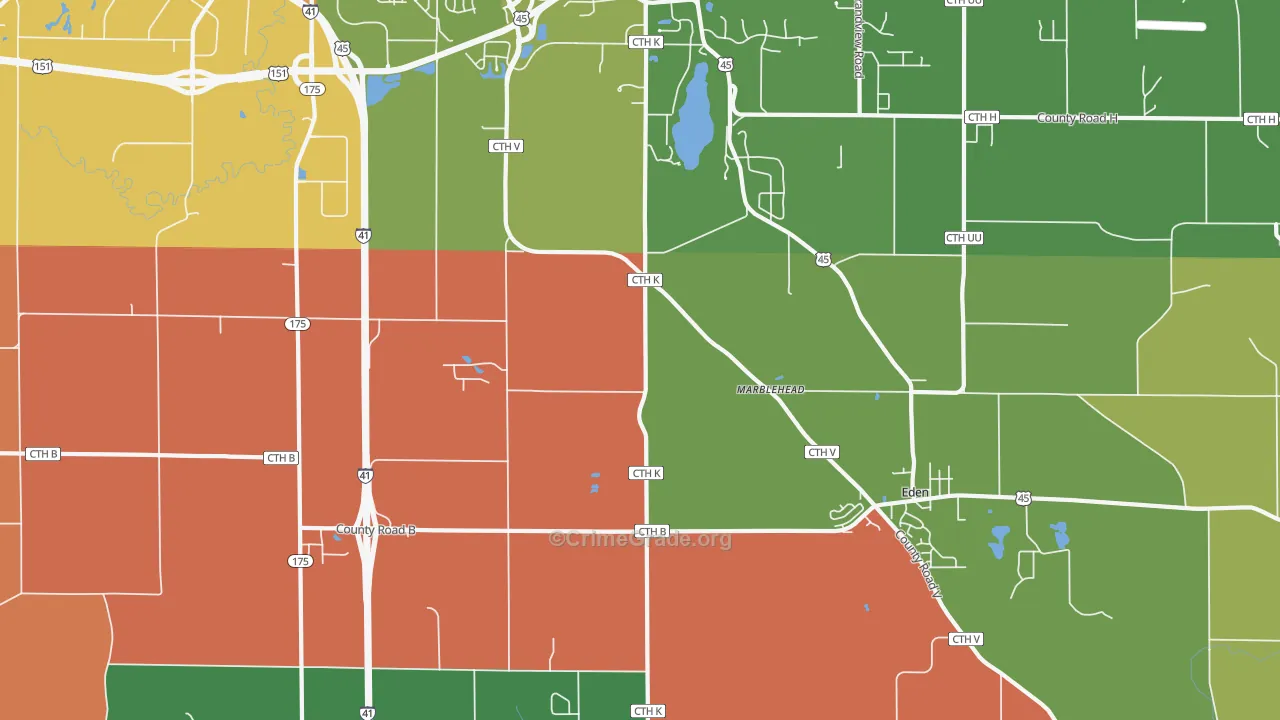 Marblehead, WI Map of Assault Rates