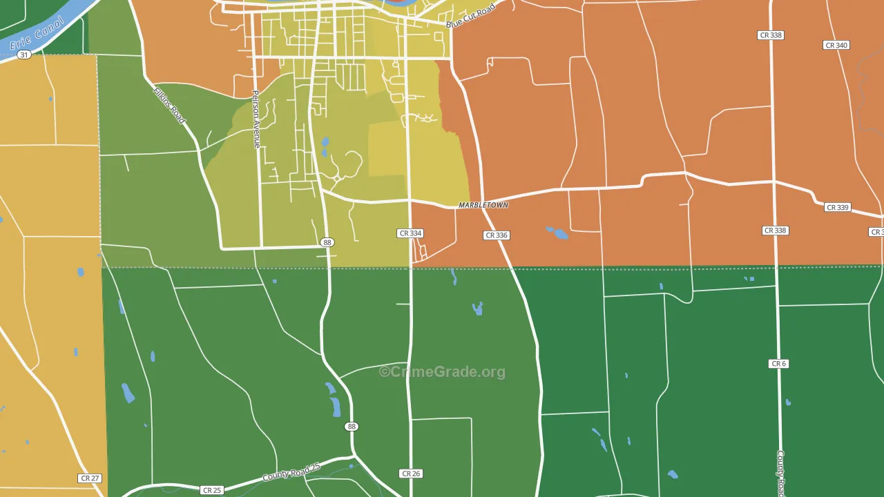 Marbletown, NY Map of Assault Rates