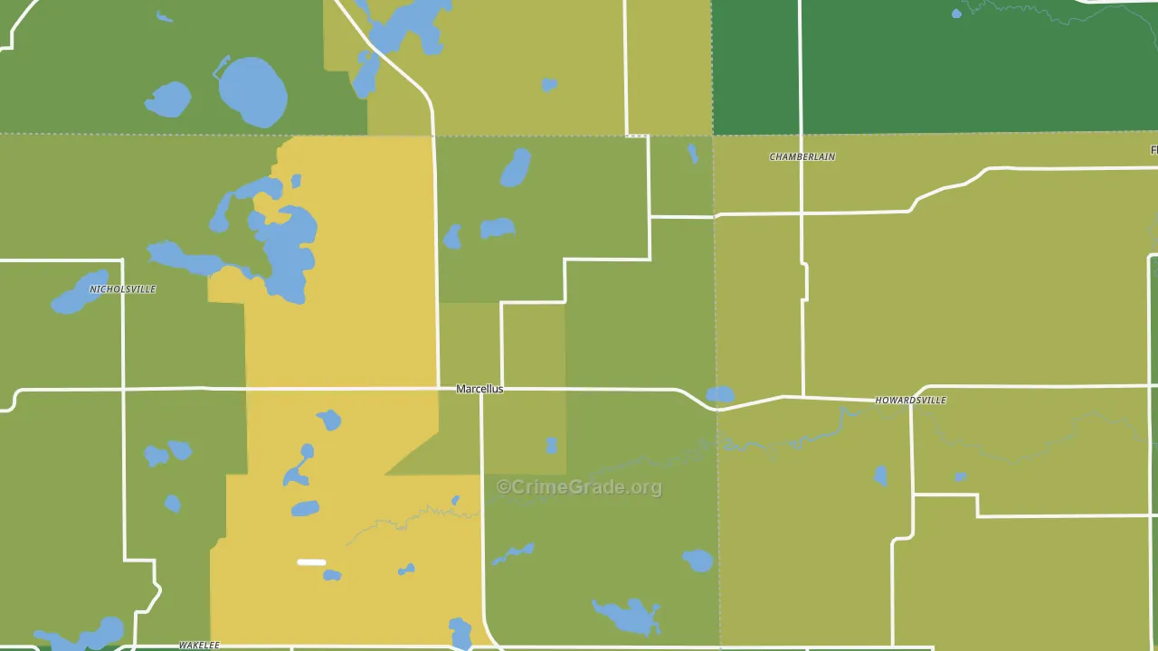 Marcellus, MI Map of Assault Rates