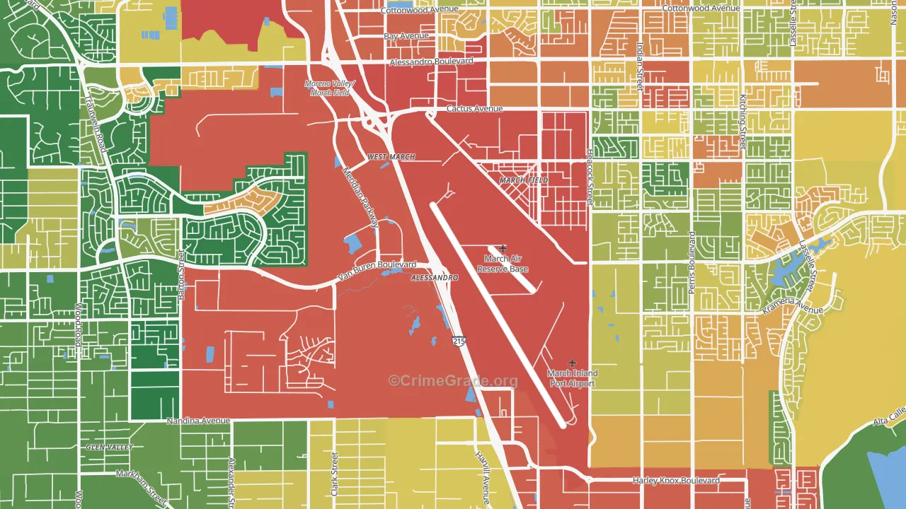 March ARB, CA Map of Assault Rates