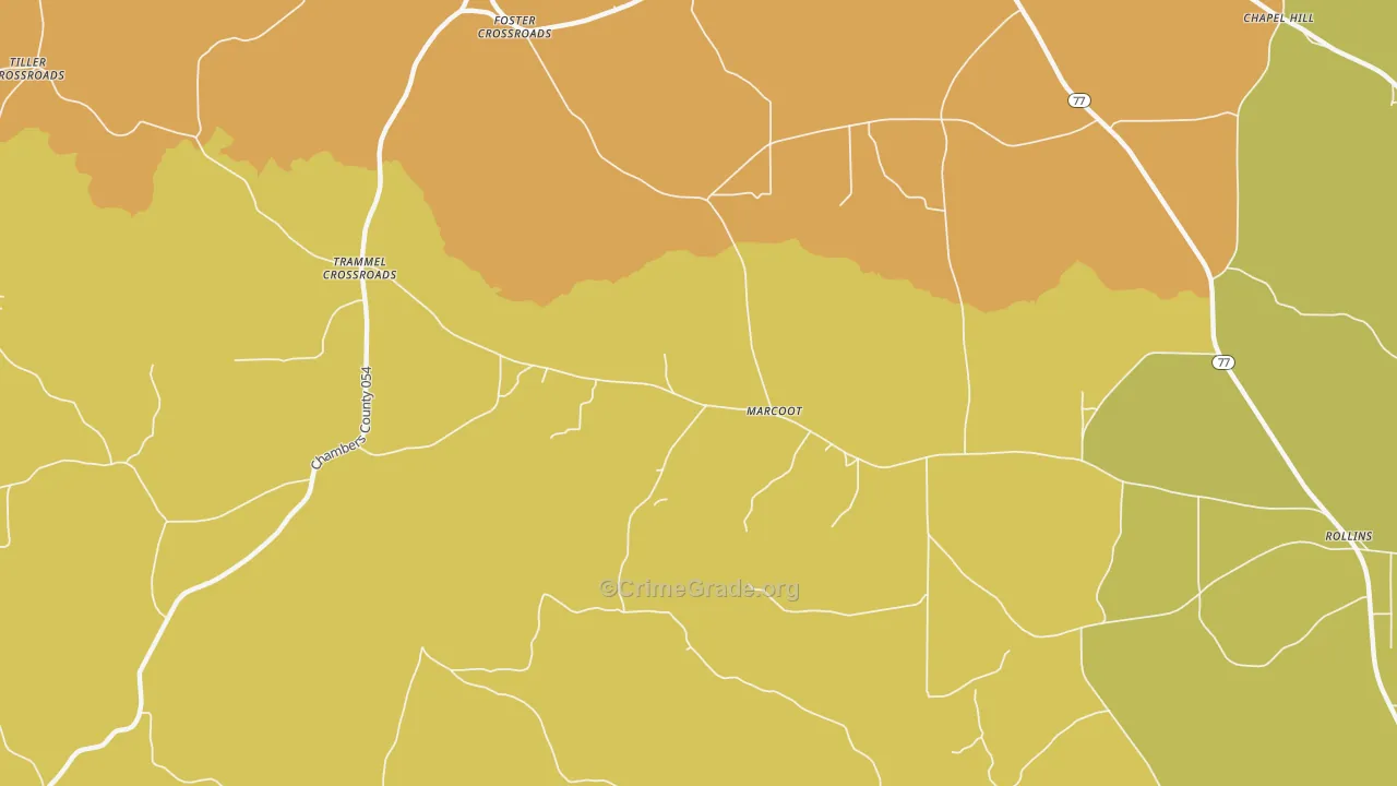 Marcoot, AL Map of Assault Rates