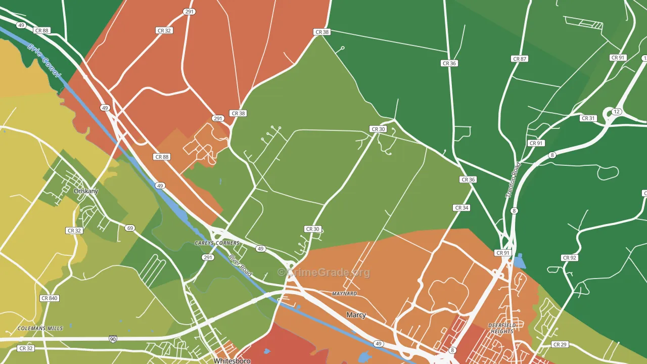 Marcy, NY Map of Assault Rates