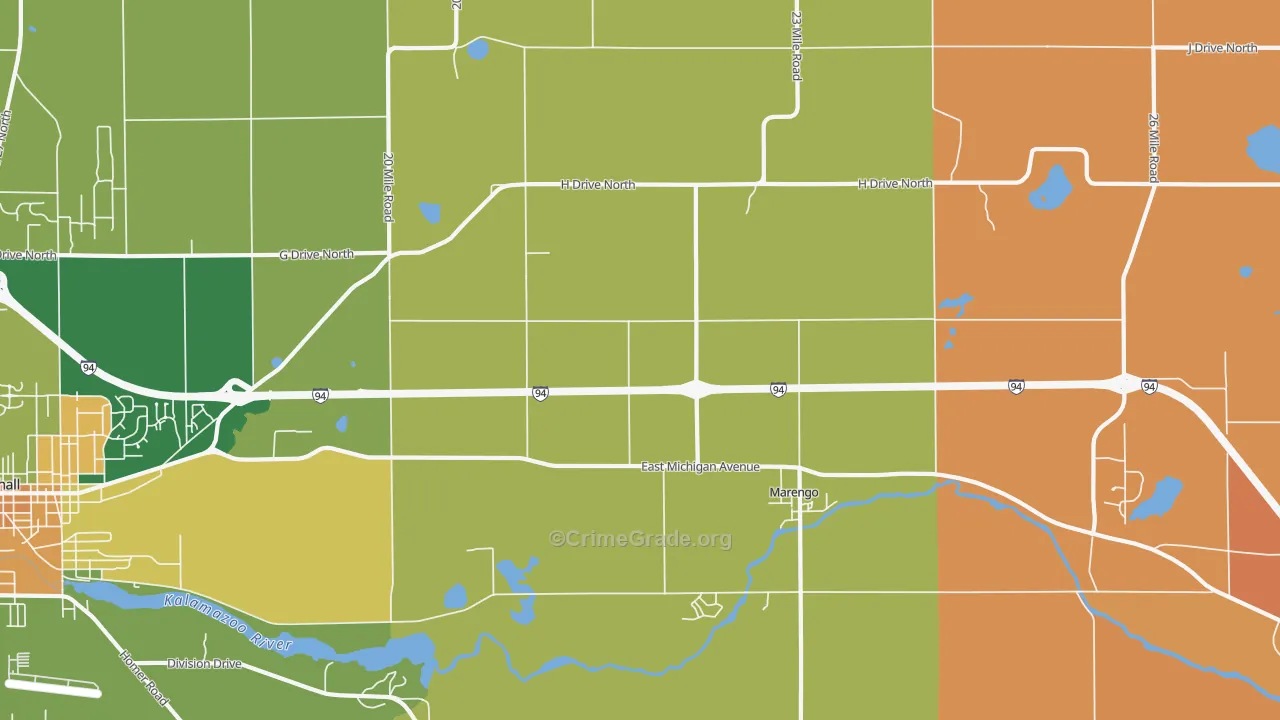 Marengo, MI Map of Assault Rates