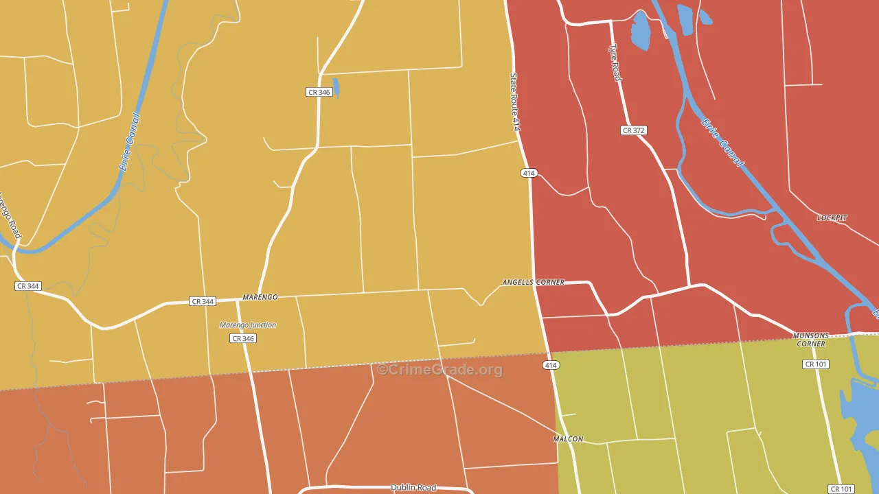 Marengo, NY Map of Assault Rates