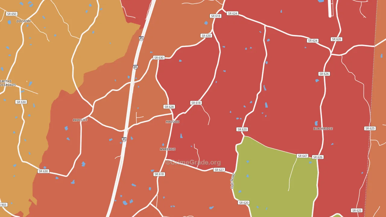 Marengo, VA Map of Assault Rates