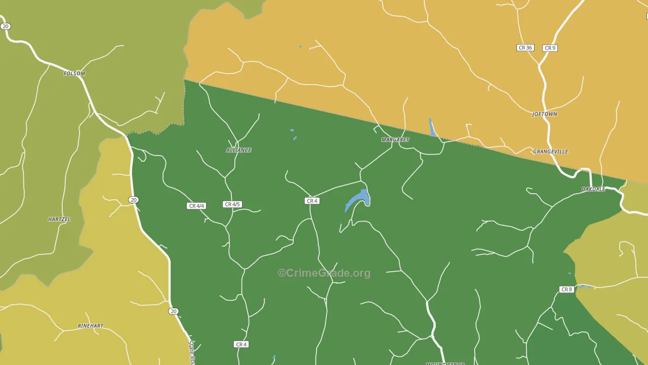 Margaret, WV Map of Assault Rates