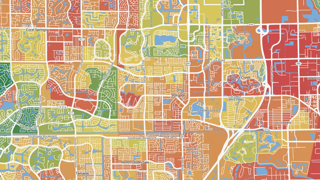 Margate, FL Map of Assault Rates
