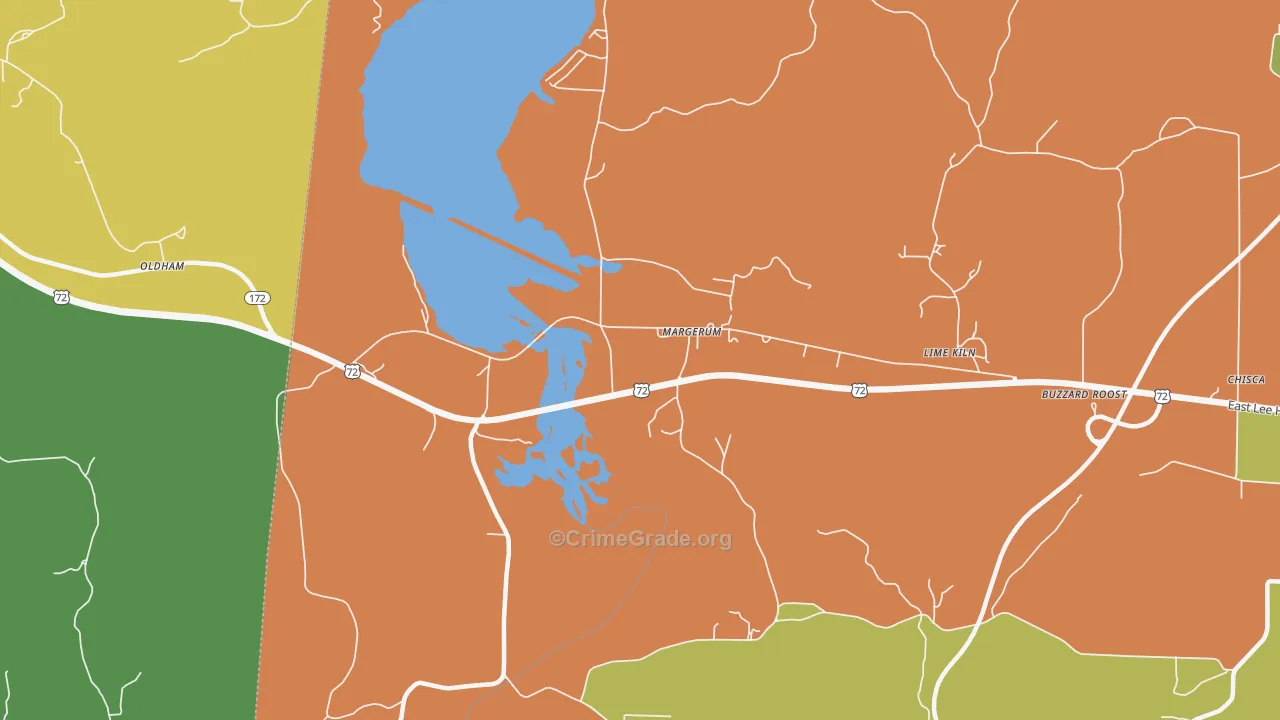 Margerum, AL Map of Assault Rates