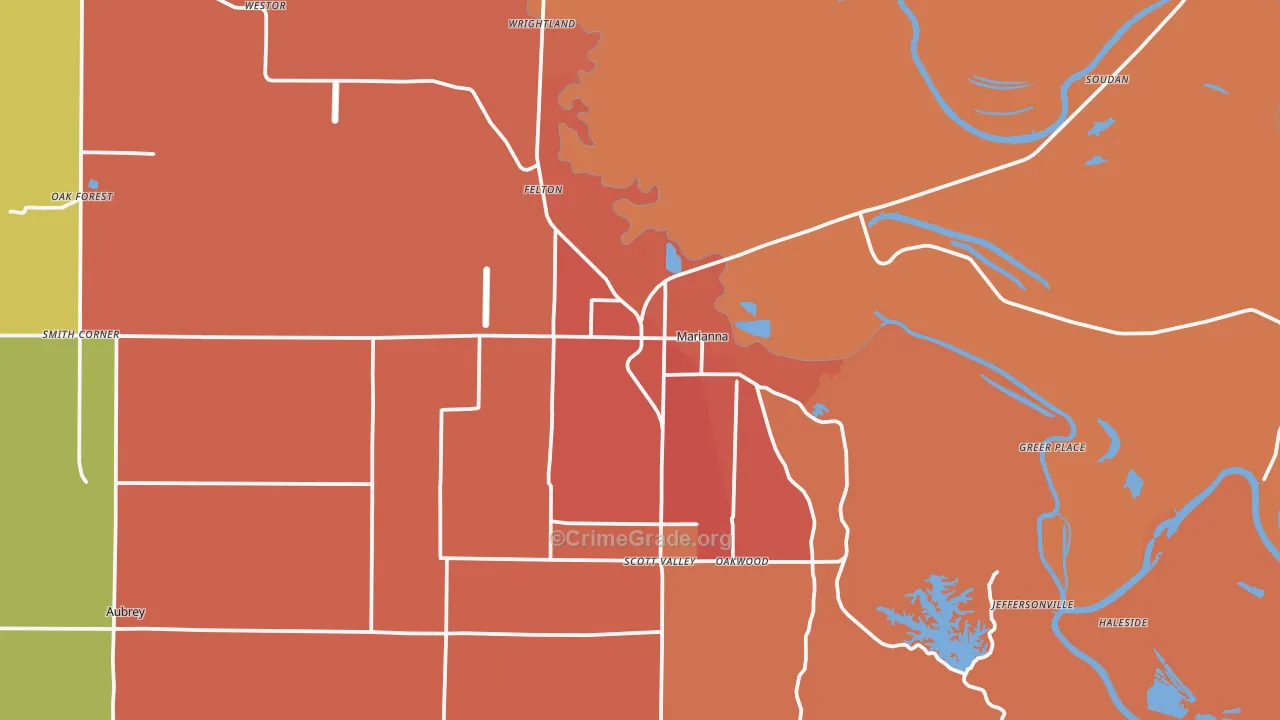 Marianna, AR Map of Assault Rates