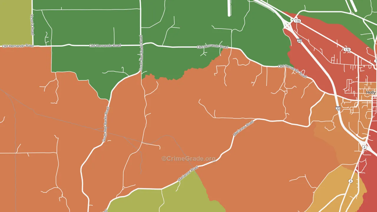 Marianna, MS Map of Assault Rates