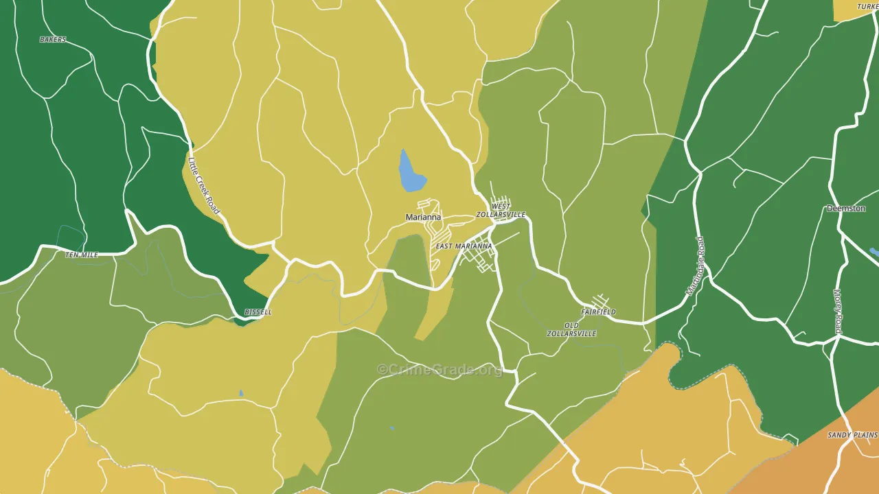 Marianna, PA Map of Assault Rates