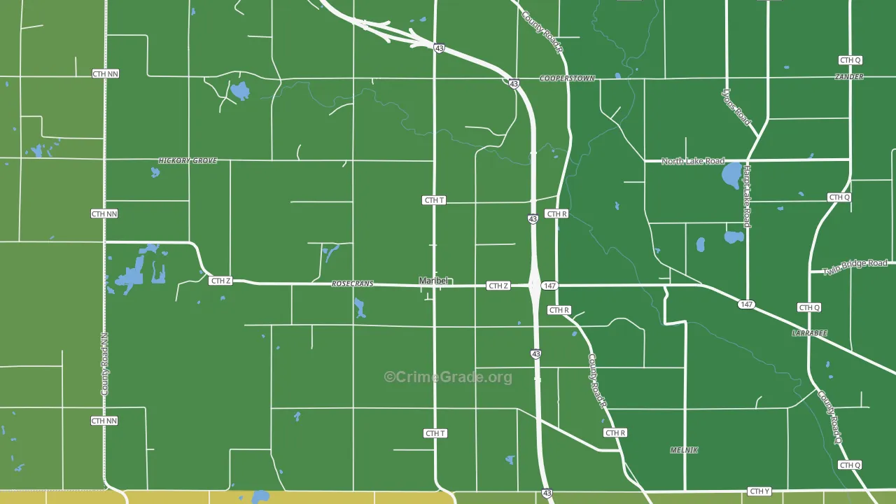 Maribel, WI Map of Assault Rates