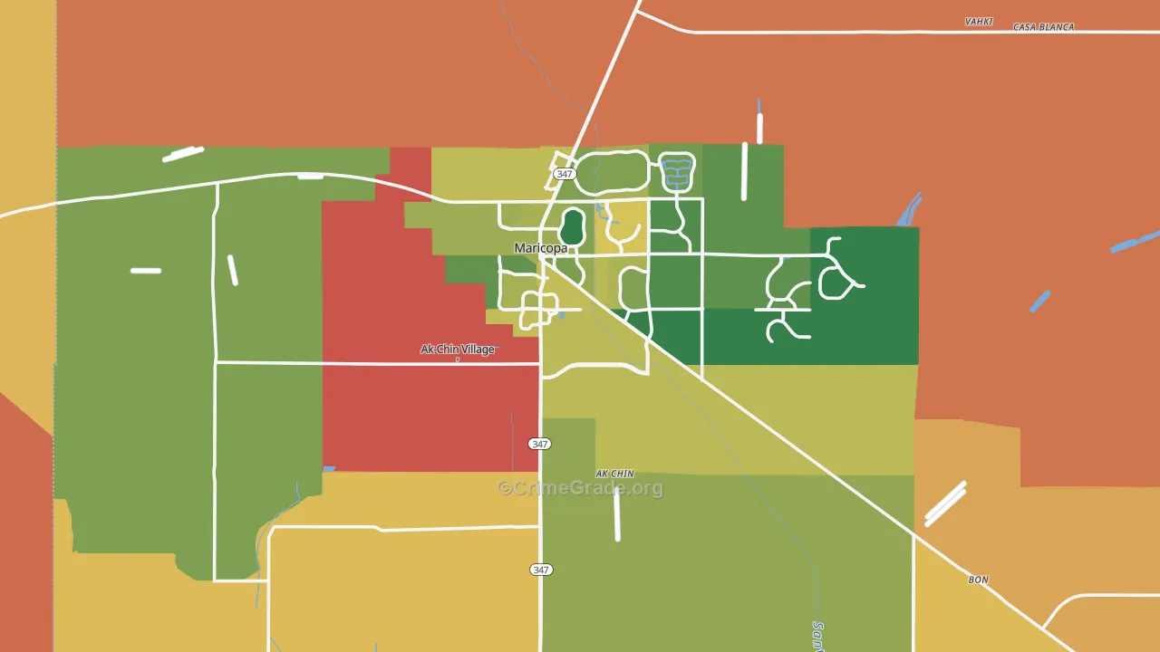 Maricopa, AZ Map of Assault Rates