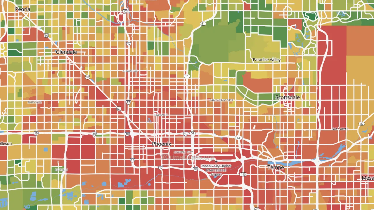 Maricopa County, AZ Map of Assault Rates