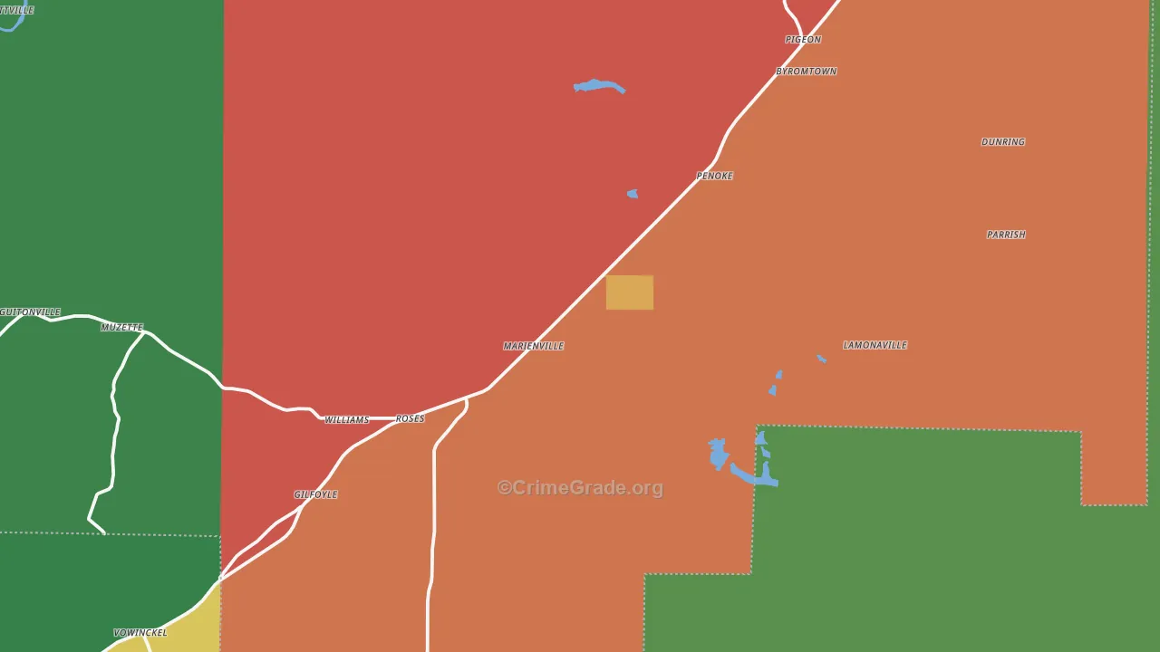 Marienville, PA Map of Assault Rates