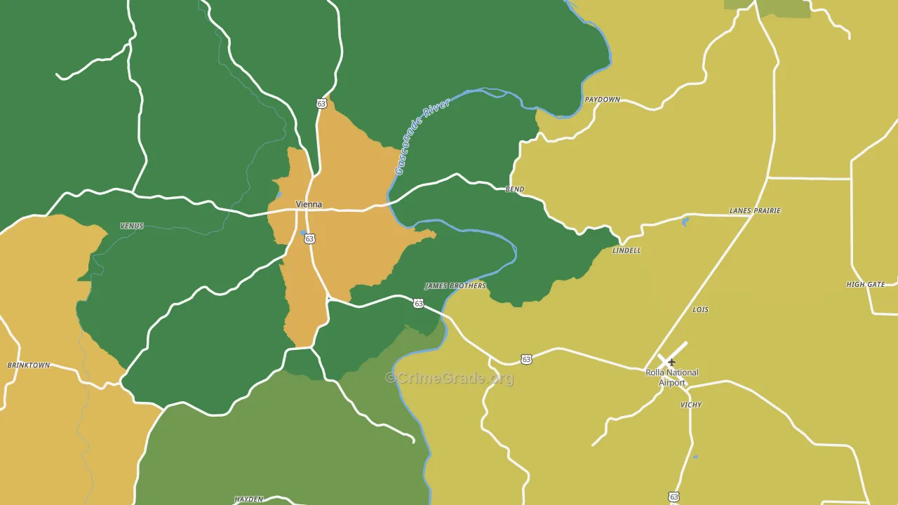 Maries County, MO Map of Assault Rates