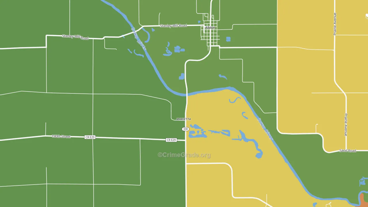 Marietta, IA Map of Assault Rates