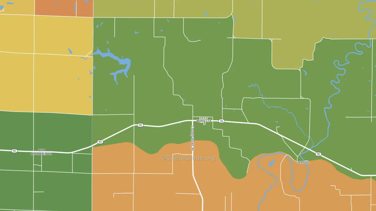 Marietta, IL Map of Assault Rates