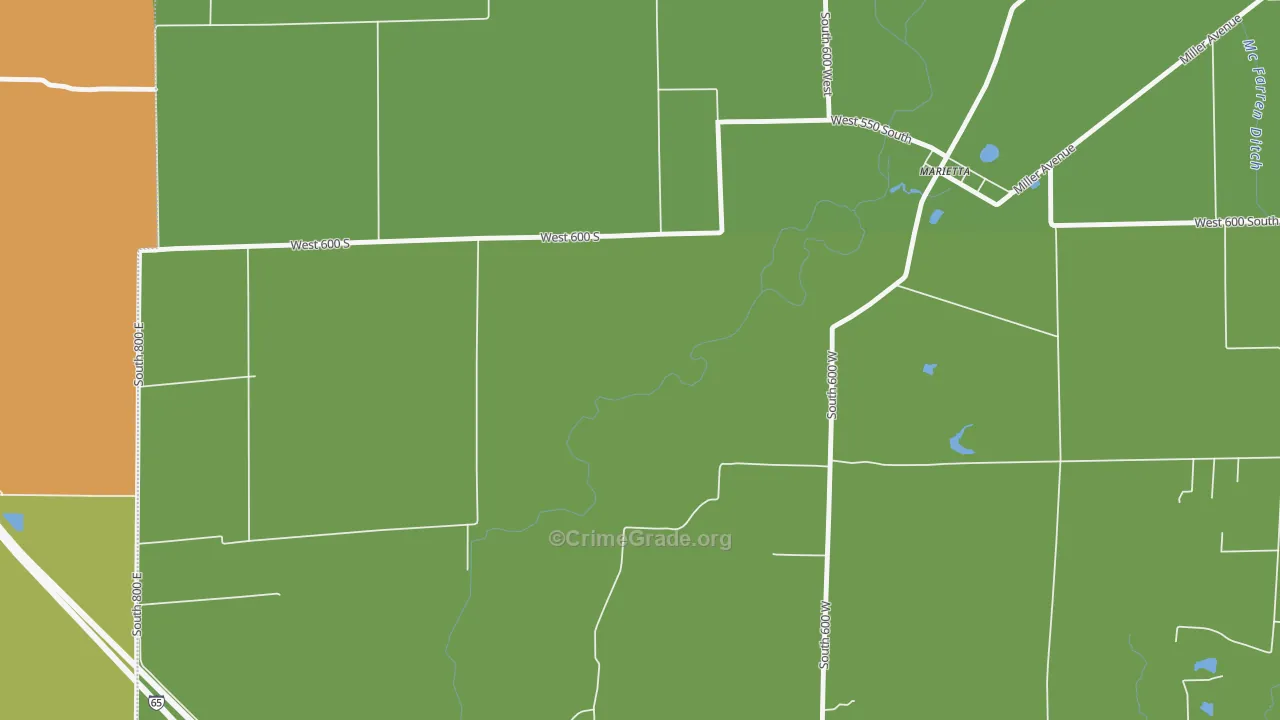 Marietta, IN Map of Assault Rates