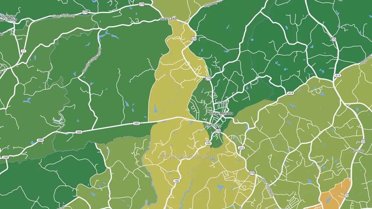 Marietta, SC Map of Assault Rates