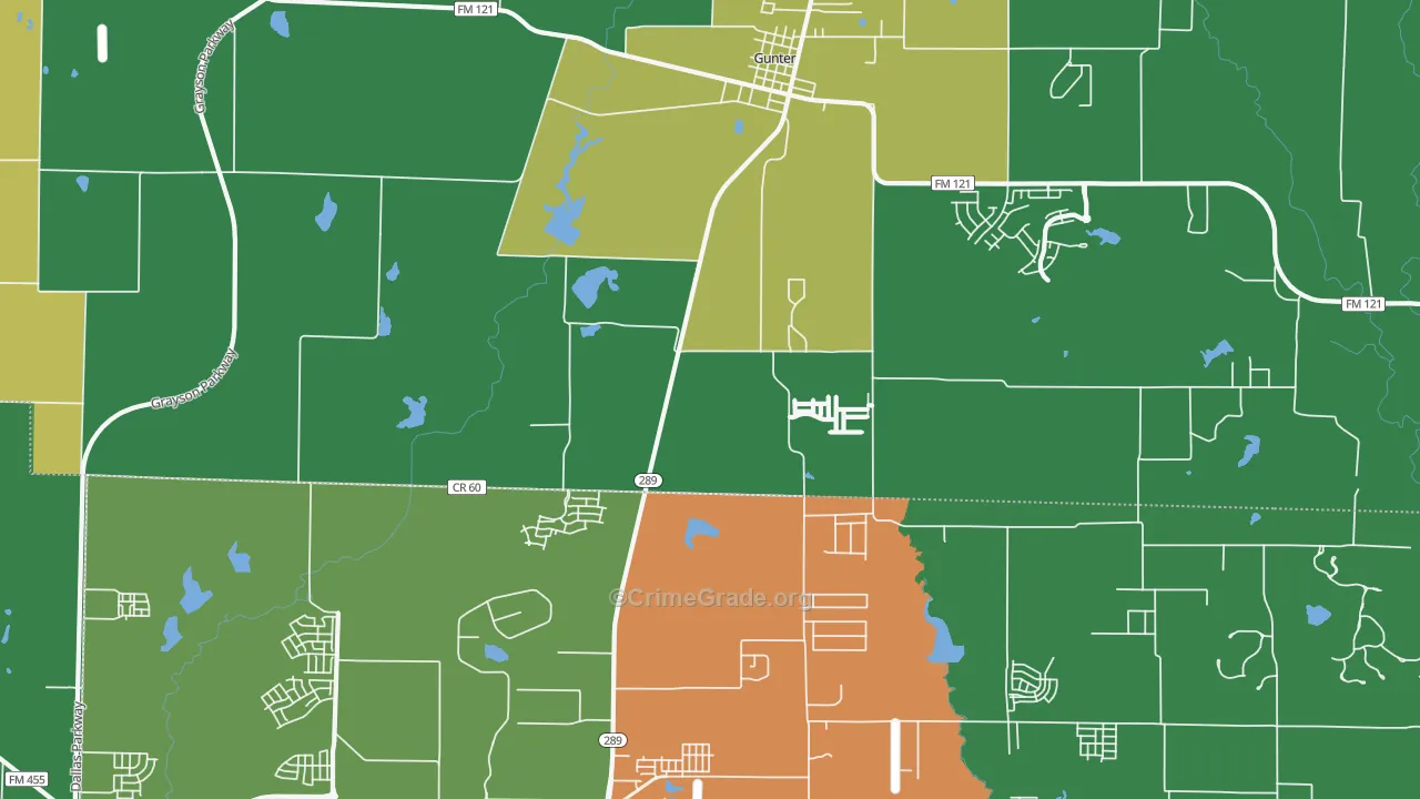 Marilee, TX Map of Assault Rates