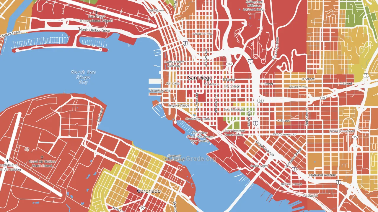 Marina, San Diego, CA Map of Assault Rates