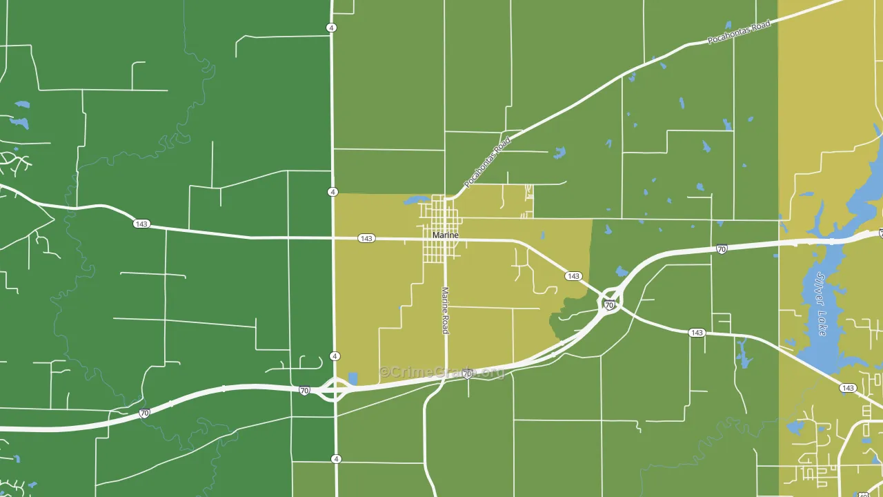 Marine, IL Map of Assault Rates